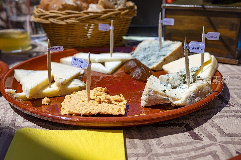 Asturias奶酪盘子，Cabrales, Lapitu, La Peral, GAmoneu
